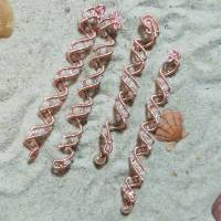 Edle Spiralperlen 4er Set Haarschmuck handgewebt rosegoldfarben Perlen rosa weiß handmade Brautschmuck Bild 4