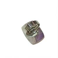 Ring verstellbar mit Amethyst lila pastell Lavendel Rechteck handgemacht Amethystring Bild 6