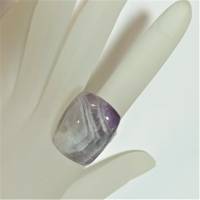 Ring verstellbar mit Amethyst lila pastell Lavendel Rechteck handgemacht Amethystring Bild 9