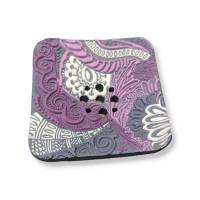 Seifenschale aus Fimo Ornament-Design in zarten lila Farbtönen + Gratis Seife Bild 1