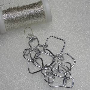 Elegante Schwingohrringe: Handgemachte Drahtschmuck Ohrhänger aus glänzendem Silberdraht, 925 Sterling Silber Ohrhaken Bild 5
