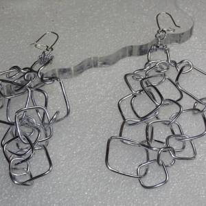 Elegante Schwingohrringe: Handgemachte Drahtschmuck Ohrhänger aus glänzendem Silberdraht, 925 Sterling Silber Ohrhaken Bild 6