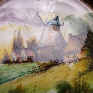 Traumhafte Hubert Bequet QUAREGNON SCHALE Belgien Windmühle Landschaft Bild 4