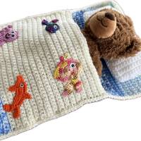Puppenbettchen - Schlafsack für Puppen oder Teddys und andere Plüschtiere ca. 30 cm    mit  Meerestiere Bild 4