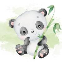 ECO Kinderbordüre: Niedliche Pandabären - nach Aquarellart - 20 cm Höhe Bild 5
