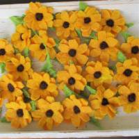 10 Filzblumen Sonnenblumen Streudeko herbstdeko Bild 1