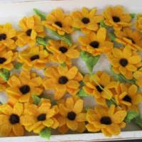 10 Filzblumen Sonnenblumen Streudeko herbstdeko Bild 3