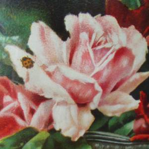 Antik Rosenbild Öldruck Blumenbild  Landhaus Cottage Bild 9