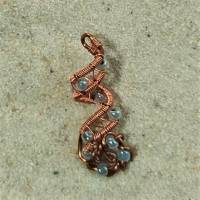 kleine Bartperle grau handgewebt kupfer bronze handmade Haarschmuck Wikinger wirework handgemacht Bild 4