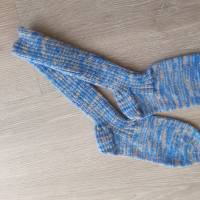 Schöne Socken, unisex, beige-türkis-braun, Größe 38/39, gestrickt Bild 4