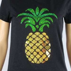 Damen T Shirt mit Ananas Motiv schwarzes Damen T Shirt mit einem Ananas Motiv Bild 3