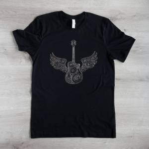 Herren T Shirt mit einem Gitarren Motiv schwarzes Herren T-Shirt Bild 1