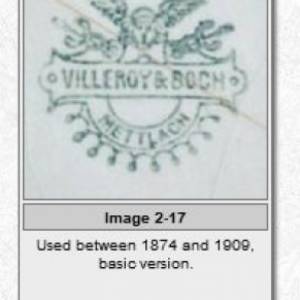 Vase Villeroy & Boch Colibri Vogel Alt Mettlacher Kupferstiche brocante french Bild 8
