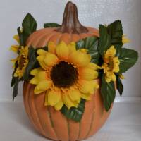 Herbstgesteck im Keramikkürbis Bild 2