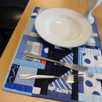 maritimer Tischläufer , blau weißes Tischset , handgemachte Platzmatte Bild 3