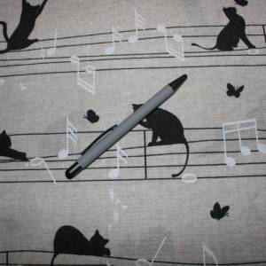 13,60 EUR/m Dekostoff Katzen Katzenband Musik auf hellbeige Baumwollmix Bild 3