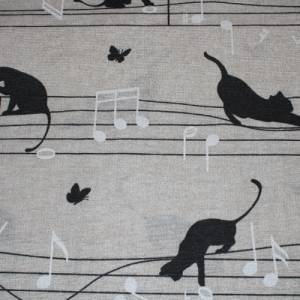13,60 EUR/m Dekostoff Katzen Katzenband Musik auf hellbeige Baumwollmix Bild 6