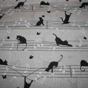 13,60 EUR/m Dekostoff Katzen Katzenband Musik auf hellbeige Baumwollmix Bild 7