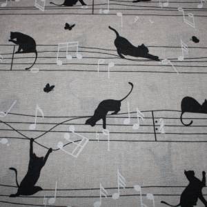 13,60 EUR/m Dekostoff Katzen Katzenband Musik auf hellbeige Baumwollmix Bild 9
