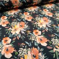 0,5m French Terry Watercolor Flowers / floraler Sweat Bild 1