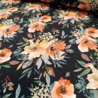 0,5m French Terry Watercolor Flowers / floraler Sweat Bild 3