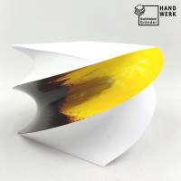 Zettelblock, Abreißblock, Farbverlauf gelb aubergine, gedreht, Notizblock 9 x 9 cm Bild 1
