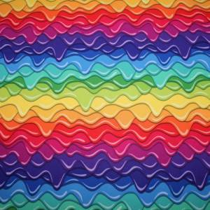 18,40 EUR/m Softshell mit Fleece Innenseite Wellen Regenbogen Bild 1
