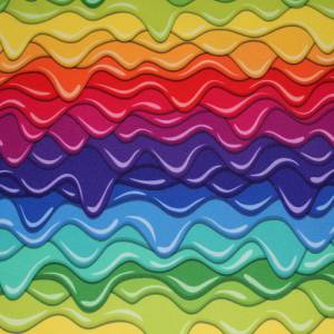 18,40 EUR/m Softshell mit Fleece Innenseite Wellen Regenbogen Bild 2