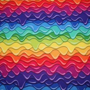 18,40 EUR/m Softshell mit Fleece Innenseite Wellen Regenbogen Bild 3