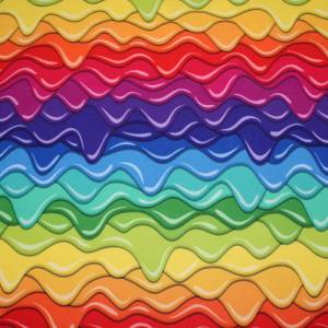 18,40 EUR/m Softshell mit Fleece Innenseite Wellen Regenbogen Bild 4
