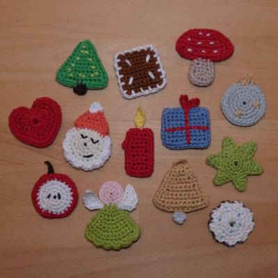 Häkelanleitung Weihnachtsmotive als Geschenkanhänger, Baumschmuck, Applikation, pdf-Datei