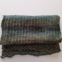 Schal, Tuch gestrickt mit Glasperlen, grün Bild 3