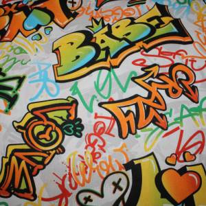 14,60 EUR/m Dekostoff Graffiti bunt Baumwollmix Bild 3
