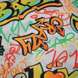 14,60 EUR/m Dekostoff Graffiti bunt Baumwollmix Bild 5