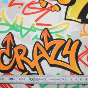 14,60 EUR/m Dekostoff Graffiti bunt Baumwollmix Bild 9