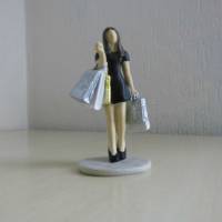 Figur Frau Shoppingtour - Einkaufsbummel  für die Deko oder Geldgeschenke basteln Bild 1