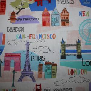 14,60 EUR/m Dekostoff Städte New York London Paris San Francisco Baumwollmix Bild 3