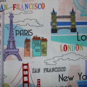 14,60 EUR/m Dekostoff Städte New York London Paris San Francisco Baumwollmix Bild 9