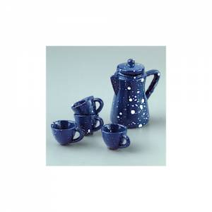 Miniatur Teeservice 5-teilig blau-weiß | Zubehör Miniwelten Bild 1