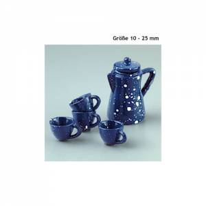 Miniatur Teeservice 5-teilig blau-weiß | Zubehör Miniwelten Bild 2