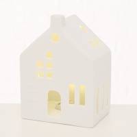Deko Haus mit LED weiß Keramik Lichthaus Bild 4
