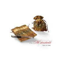 XXL-Adventskalender-Säckchen handgefertigt braun beige gold Geschenkbeutel Weihnachtstüten Bild 5