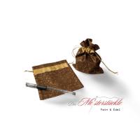 XXL-Adventskalender-Säckchen handgefertigt braun beige gold Geschenkbeutel Weihnachtstüten Bild 9