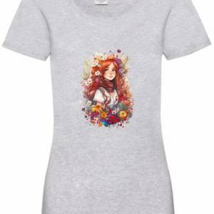 T-Shirt Damen- Shirt Damen mit einzigartigen Prints aus Baumwolle ,,Herbstgirl'' Bild 2