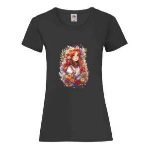 T-Shirt Damen- Shirt Damen mit einzigartigen Prints aus Baumwolle ,,Herbstgirl'' Bild 4