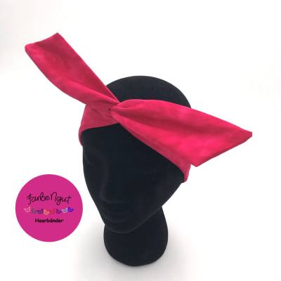 Haarband mit Draht - Batik-Pink Design