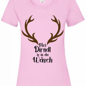 T-Shirt Damen- Shirt Damen mit einzigartigen Prints aus Baumwolle ,,Mei Dirndl ist'' Oktoberfest Spezial Bild 2