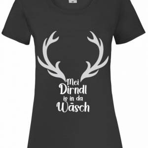 T-Shirt Damen- Shirt Damen mit einzigartigen Prints aus Baumwolle ,,Mei Dirndl ist'' Oktoberfest Spezial Bild 3
