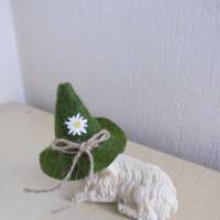 2 Stück Filzhut Wanderhut olivgrün   -  für die Deko oder Geldgeschenke basteln Bild 2