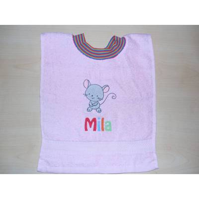 Handtuch Lätzchen mit Namen und Stickbild Sabberlatz Latz